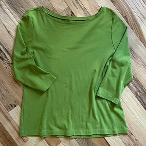 Talbots Olive Green 3/4 Sleeve Shirt